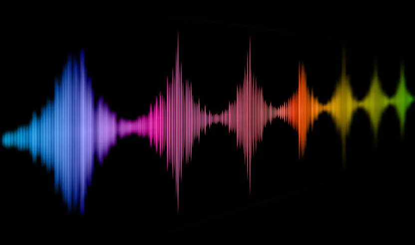 Fundo abstrato com design de ondas sonoras